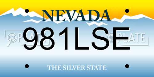 981LSE Nevada License Plate