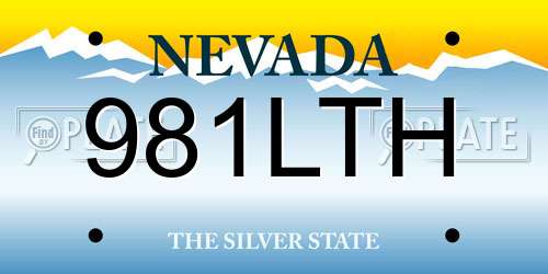 981LTH Nevada License Plate