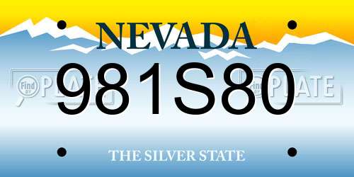 981S80 Nevada License Plate