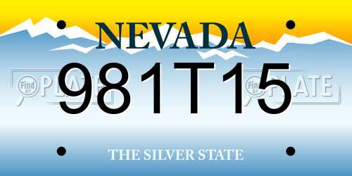 981T15 Nevada License Plate