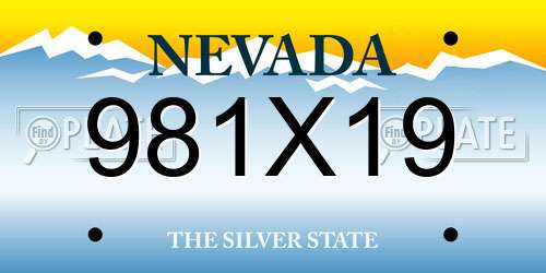 981X19 Nevada License Plate