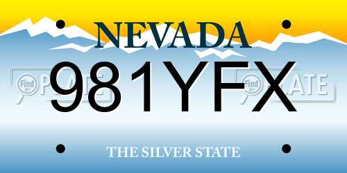 981YFX Nevada License Plate