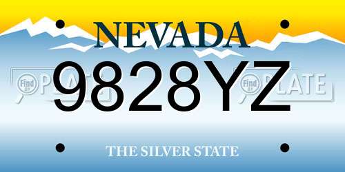 9828YZ Nevada License Plate