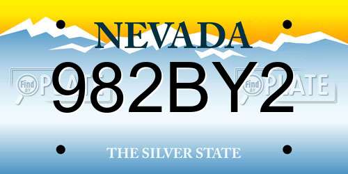 982BY2 Nevada License Plate