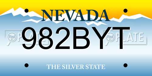 982BYT Nevada License Plate