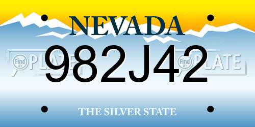 982J42 Nevada License Plate