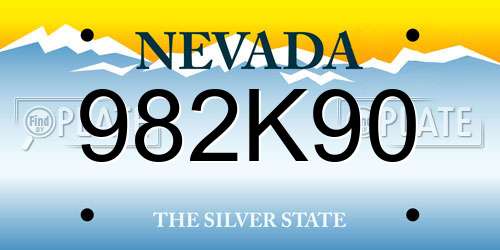 982K90 Nevada License Plate