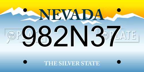 982N37 Nevada License Plate