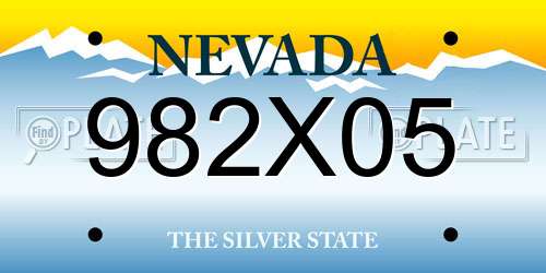 982X05 Nevada License Plate