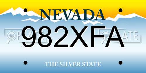 982XFA Nevada License Plate