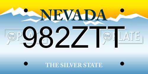 982ZTT Nevada License Plate