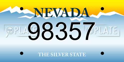 98357 Nevada License Plate