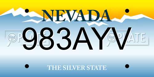 983AYV Nevada License Plate