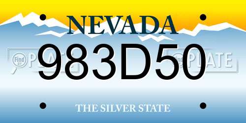 983D50 Nevada License Plate