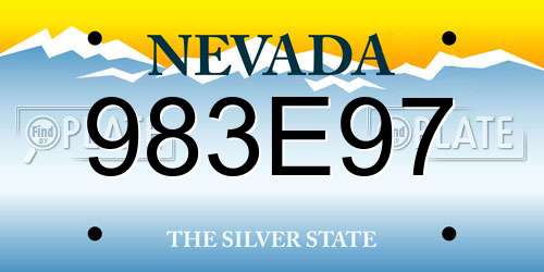 983E97 Nevada License Plate