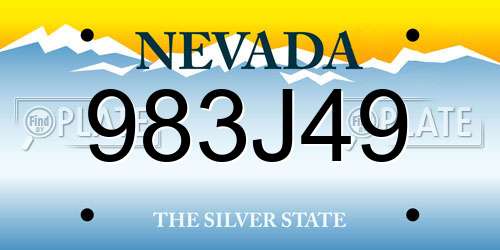 983J49 Nevada License Plate