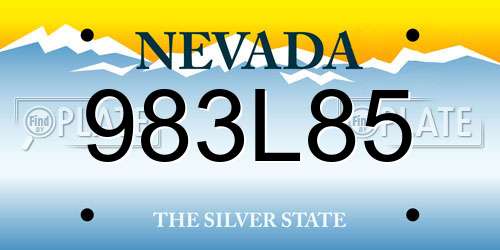 983L85 Nevada License Plate