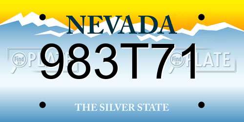 983T71 Nevada License Plate