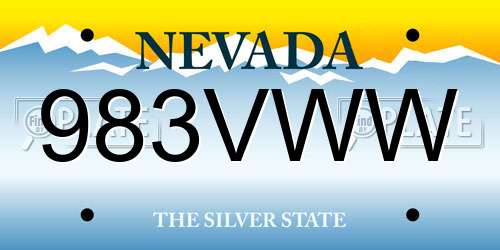 983VWW Nevada License Plate