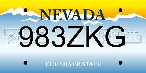 983ZKG Nevada License Plate
