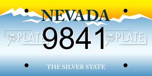 9841 Nevada License Plate