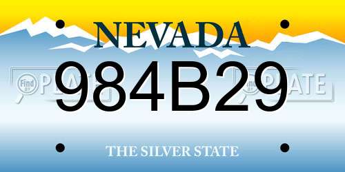 984B29 Nevada License Plate