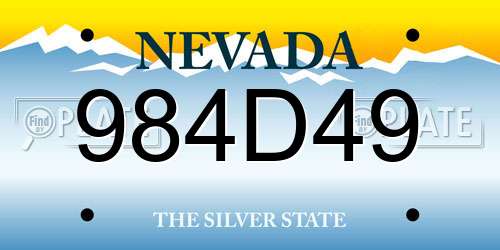984D49 Nevada License Plate