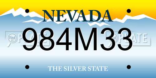 984M33 Nevada License Plate