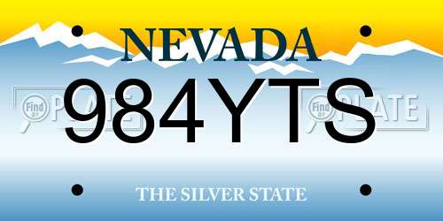 984YTS Nevada License Plate