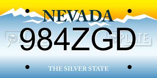 984ZGD Nevada License Plate