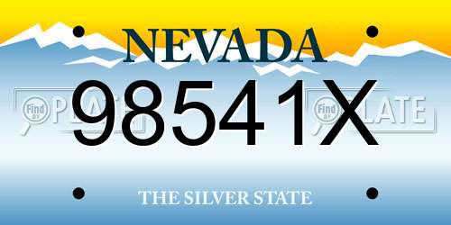 98541X Nevada License Plate