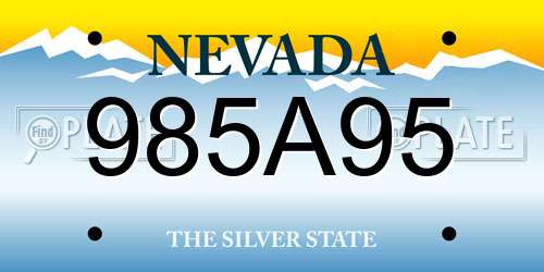 985A95 Nevada License Plate