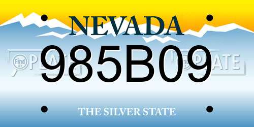 985B09 Nevada License Plate