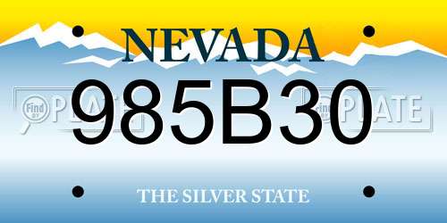 985B30 Nevada License Plate