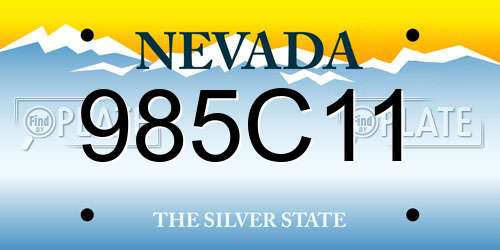 985C11 Nevada License Plate