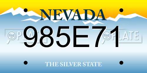 985E71 Nevada License Plate