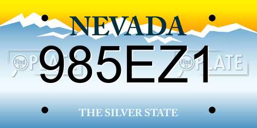 985EZ1 Nevada License Plate