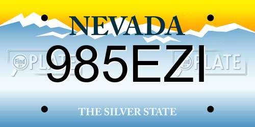 985EZI Nevada License Plate