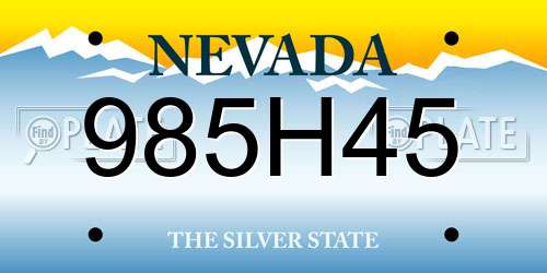985H45 Nevada License Plate
