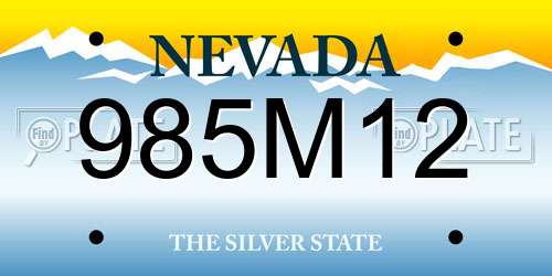 985M12 Nevada License Plate