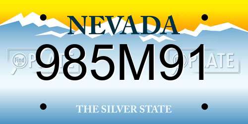 985M91 Nevada License Plate