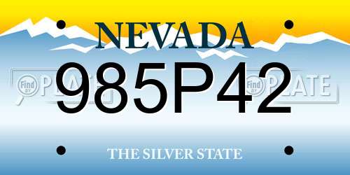 985P42 Nevada License Plate
