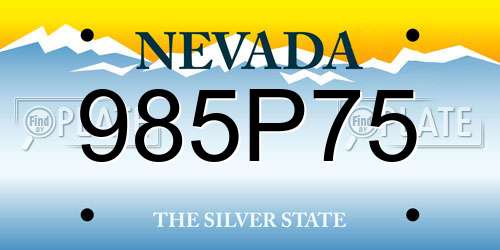 985P75 Nevada License Plate