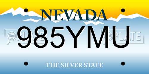985YMU Nevada License Plate