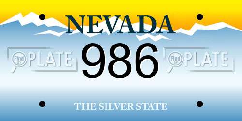 986 Nevada License Plate