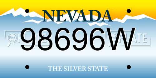 98696W Nevada License Plate