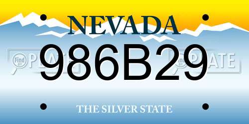 986B29 Nevada License Plate
