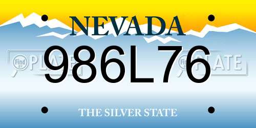 986L76 Nevada License Plate