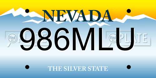 986MLU Nevada License Plate