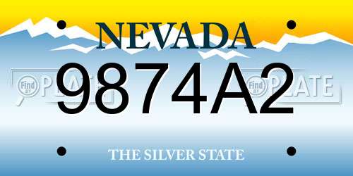 9874A2 Nevada License Plate